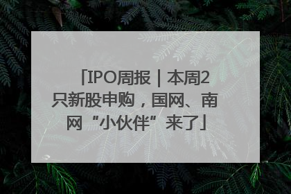 IPO周报｜本周2只新股申购，国网、南网“小伙伴”来了